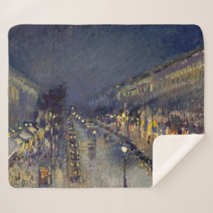 Manta Sherpa El Boulevard Montmartre de Noche Pissarro