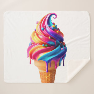 Manta Sherpa El clásico cono de helado vibrante de SlipperyJoe 