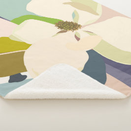 Manta Sherpa El color de la magnolia de primavera bloquea la fl