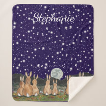 El conejo en la luna Personalizado del cielo azul