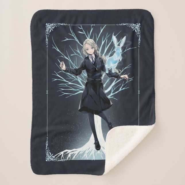 Manta Sherpa El conejo Patronus de Luna Lovegood (Anverso)