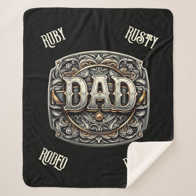Manta Sherpa El Día del Padre de los Vaqueros Occidentales (Anverso)