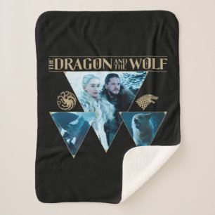 Manta Sherpa El Dragón y el Gráfico Wolf Daenerys & Jon
