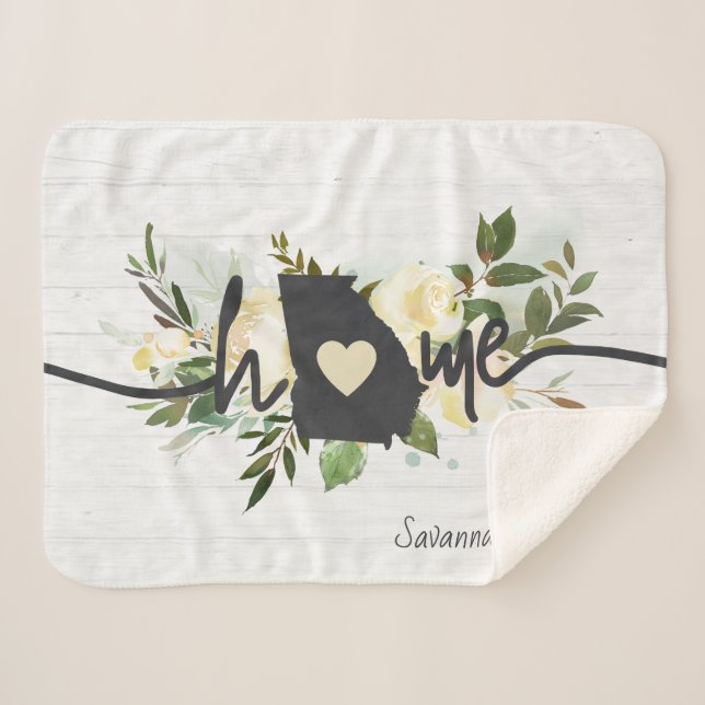 Manta Sherpa El estado de Georgia personalizó tu ciudad natal r (Anverso (horizontal))