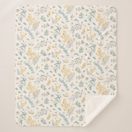 Manta Sherpa El eucalipto australiano amarillo del zarzo sale