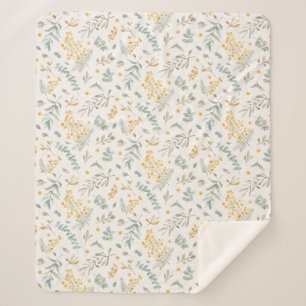 Manta Sherpa El eucalipto australiano amarillo del zarzo sale