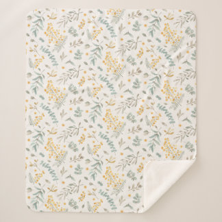 Manta Sherpa El eucalipto australiano amarillo del zarzo sale