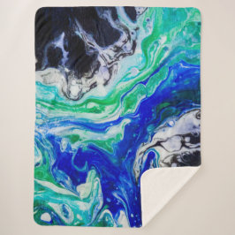 Manta Sherpa El flujo de la pintura abstracta del río