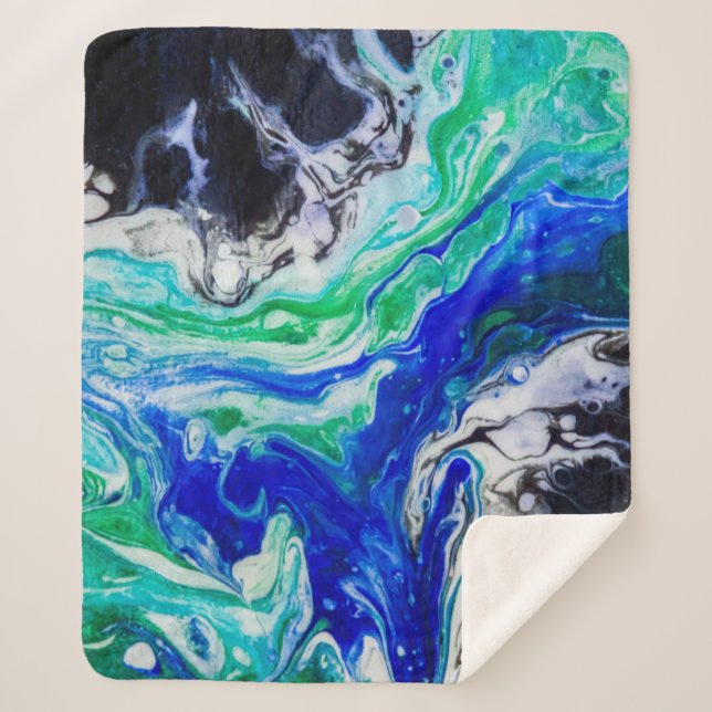 Manta Sherpa El flujo de la pintura abstracta del río (Anverso)