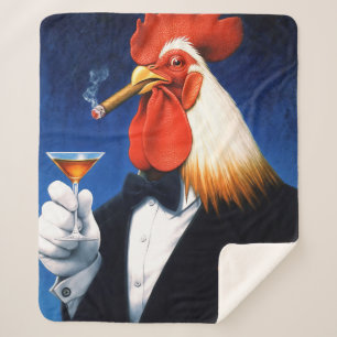 Manta Sherpa El gallo del dapper   Gracioso Club de Caballeros