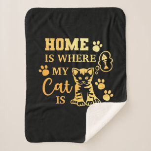 Manta Sherpa El Gato Lover Home Es Donde Mi Gato Está