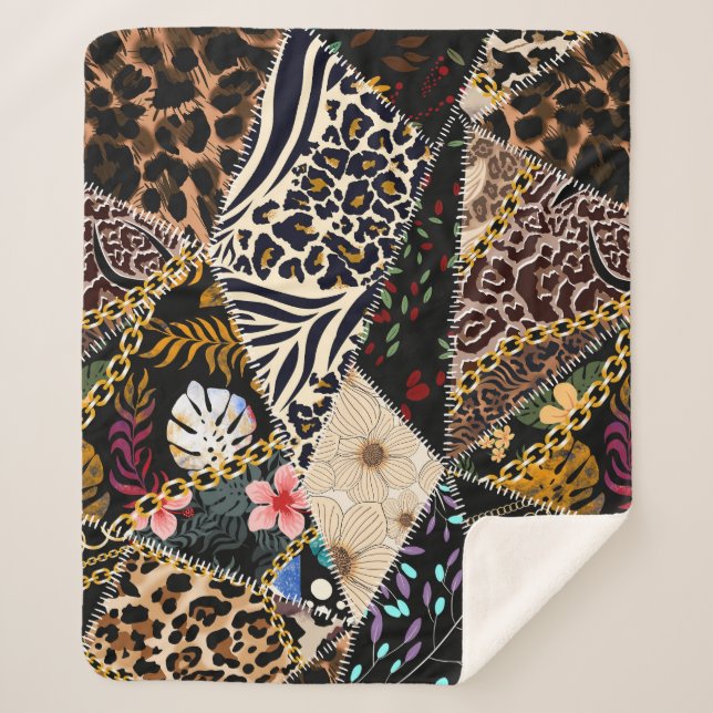 Manta Sherpa El Leopardo de los mosaicos: Diseño de los ambient (Anverso)