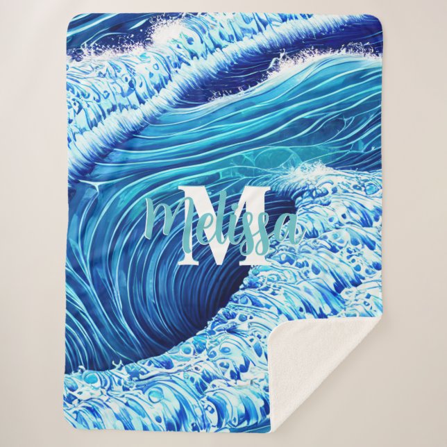 Manta Sherpa El mar sin fin monogramado (Anverso)