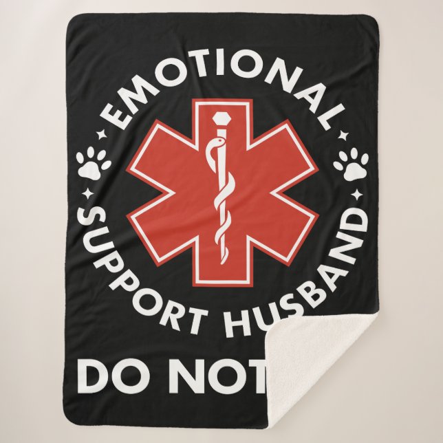 Manta Sherpa El Marido De Apoyo Emocional No Es Mascota (Anverso)