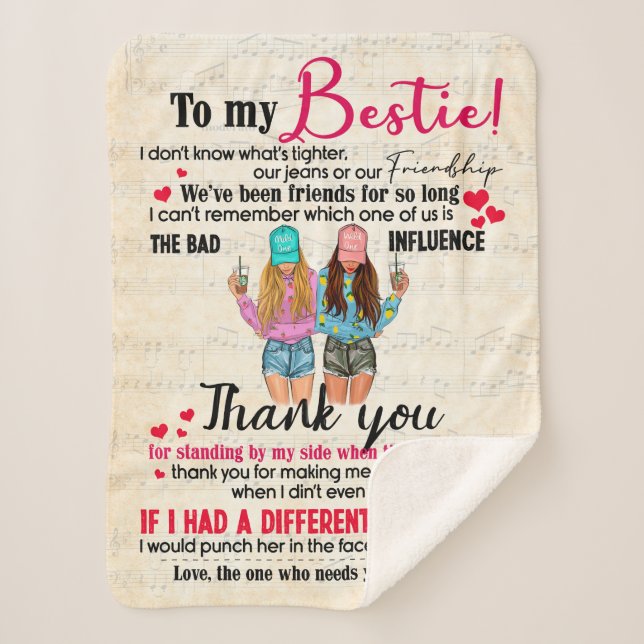 Manta Sherpa El mejor regalo de amigo, los regalos divertidos d (Anverso)