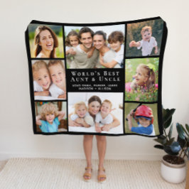 Manta Sherpa El mejor tío de tía Collage de fotos negro