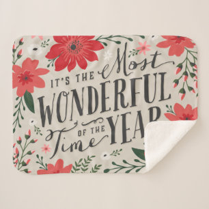 Manta Sherpa El momento más maravilloso de la floral navideña