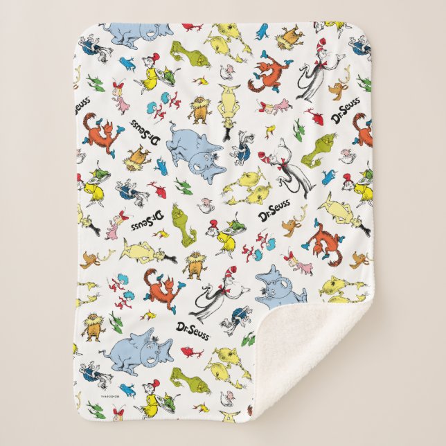 Manta Sherpa El mundo de Dr. Seuss Pattern (Anverso)