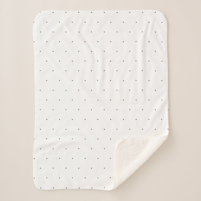 Manta Sherpa El pequeño polka blanco blanco blanco lindo pega u (Anverso)