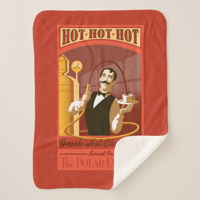 Manta Sherpa El Polar Express | Arte de cosecha de chocolate ca (Anverso)