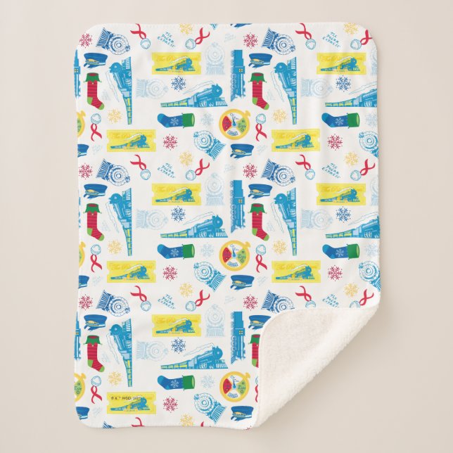 Manta Sherpa El Polar Express | Patrón de iconos Navidades (Anverso)