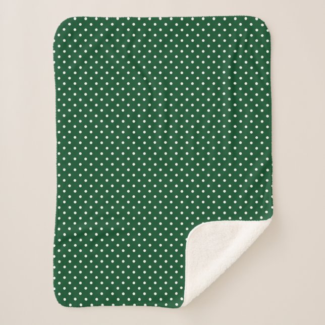 Manta Sherpa El Polka Verde Dots Sherpa Blanket (Anverso)