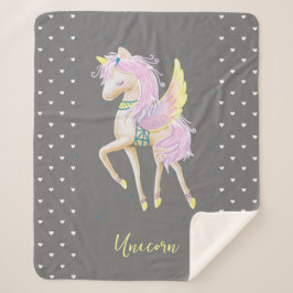 Manta Sherpa El Sherpa Blanket cuenta con un bonito unicornio.