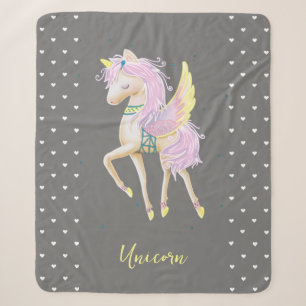 Manta Sherpa El Sherpa Blanket cuenta con un bonito unicornio.