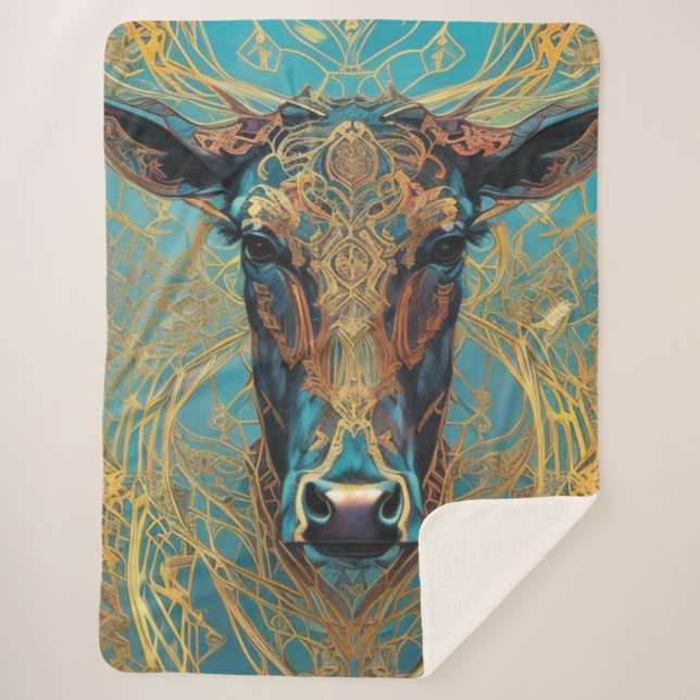 Manta Sherpa El Sherpa Blanket de Vaca Moderna (Anverso)