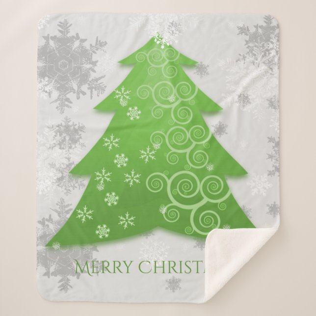 Manta Sherpa El Sherpa Blanket del Árbol de Navidad Verde (Anverso)