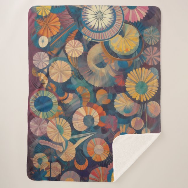 Manta Sherpa El Sherpa Blanket floral moderno (Anverso)