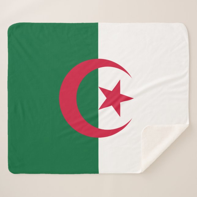 Manta Sherpa El Sherpa Blanket patriótico con bandera argelina (Anverso (horizontal))