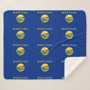 Manta Sherpa El Sherpa Blanket Patriótico con bandera de Montan