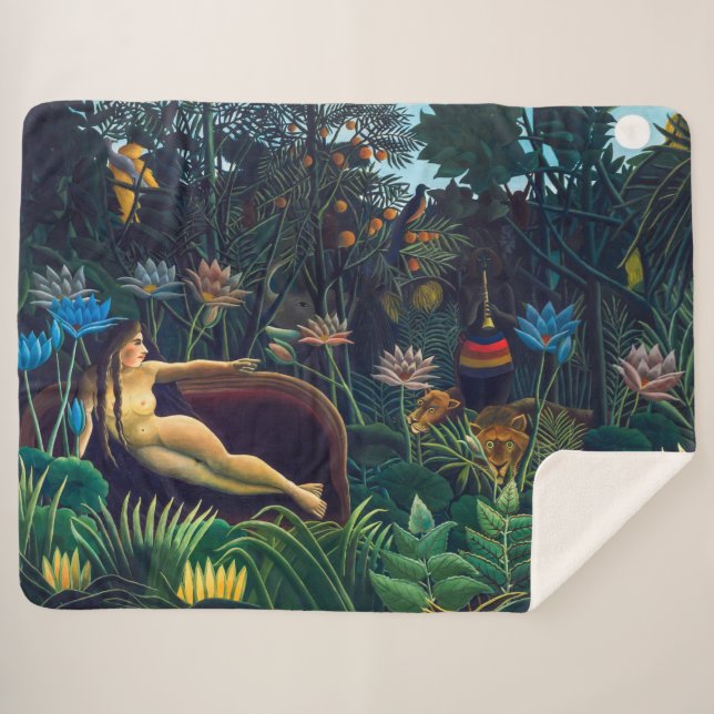Manta Sherpa El sueño | Henri Rousseau | (Anverso (horizontal))