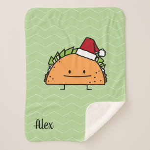 Manta Sherpa El Taco que lleva navidad del gorra de Santa