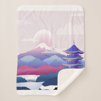 Manta Sherpa El Tranquilo Paisaje Del Templo Al Amanecer
