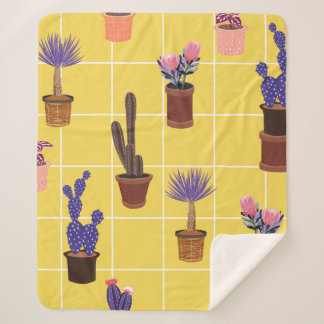 Manta Sherpa El verano brillante lindo Cactus en muchos tipos d