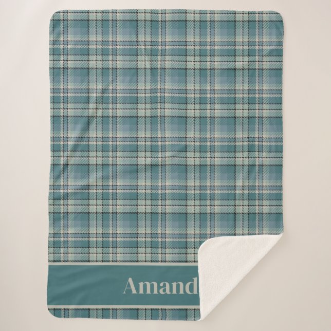 Manta Sherpa El Verde azulado y eterno arte verde (Anverso)