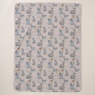 Manta Sherpa "Elefante de Elefante y Polka Hen"