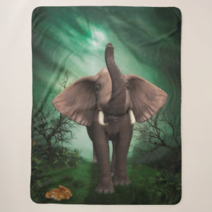Manta Sherpa Elefante y conejo