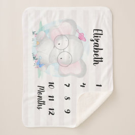 Manta Sherpa Elefantes Adorables Mariposas Bebé Hito