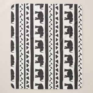 Manta Sherpa Elefantes, líneas, triángulos, impecables decorati