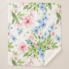 Manta Sherpa Elegancia floral