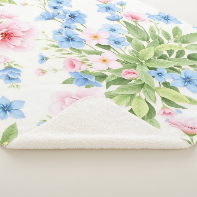 Manta Sherpa Elegancia floral (3/4)