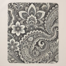 Elegancia Floral de Paisley Monocromo