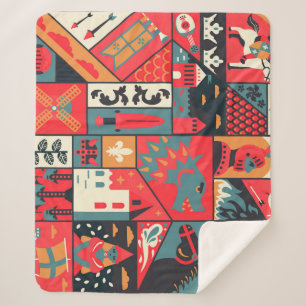 Manta Sherpa Elegancia medieval: diseño de patrones sin foco