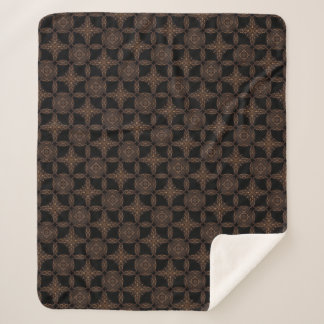 Manta Sherpa Elegancia Noir Brown & Black Pattern