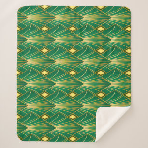 Manta Sherpa Elegancia oriental: tapiz Art Deco