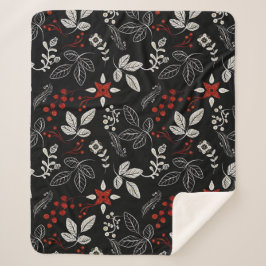 Manta Sherpa Elegant botanical pattern