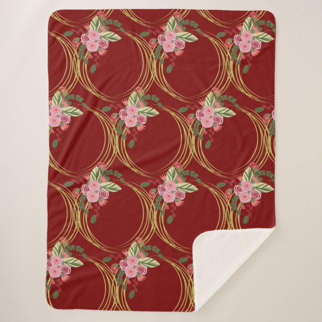 Manta Sherpa Elegant Christmas Floral Xmas Accent (Anverso)